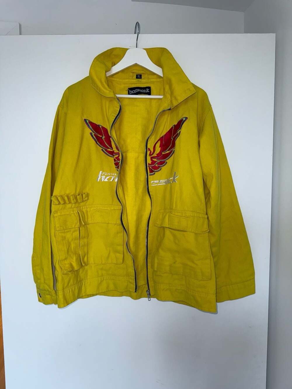 Homesick Formula Embroidered Utility Jacket Yellow Size XL